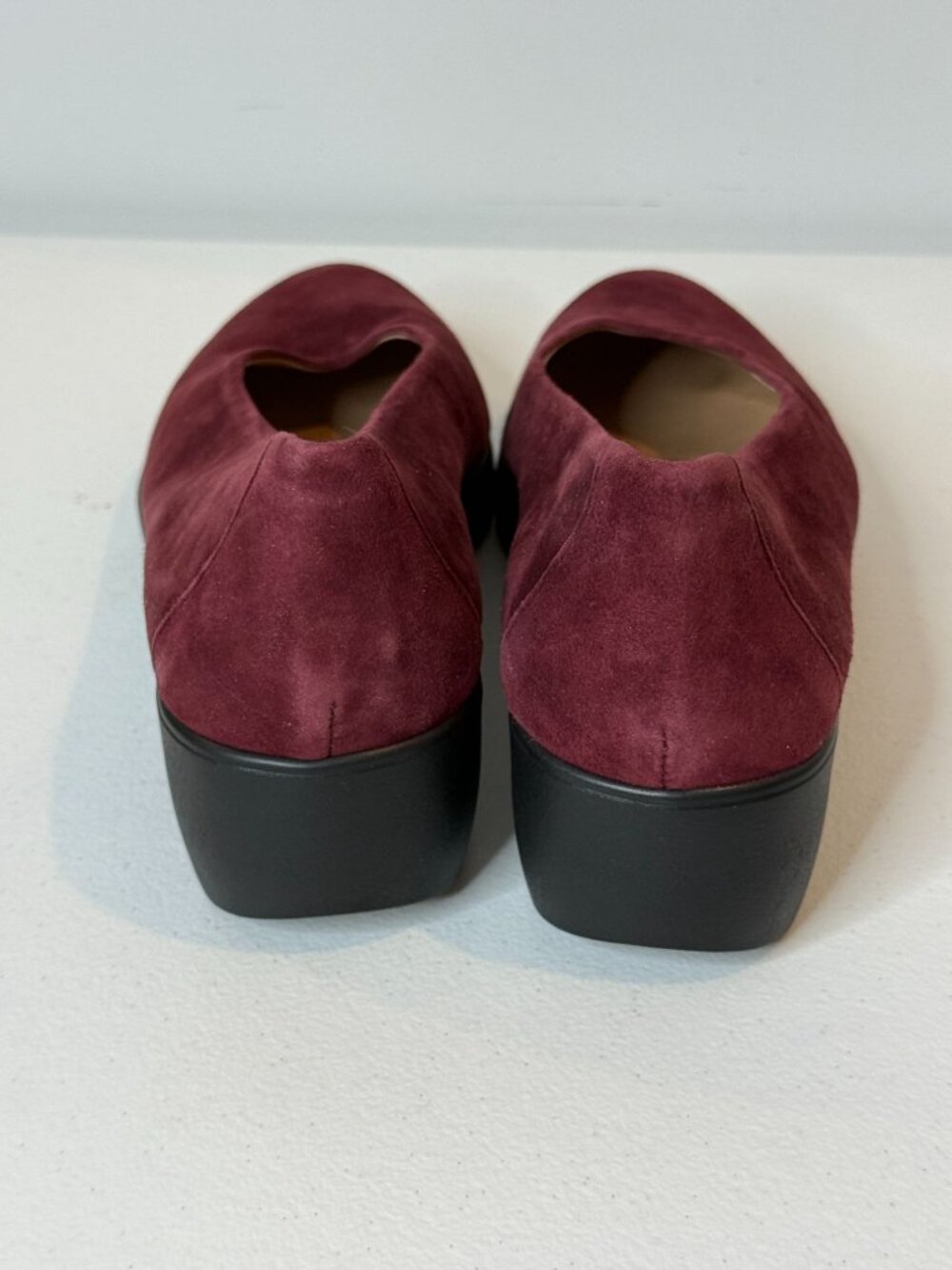 Brioso Burgundy Suede Wedge Slip On Shoes Size 10 - Picture 5 of 8